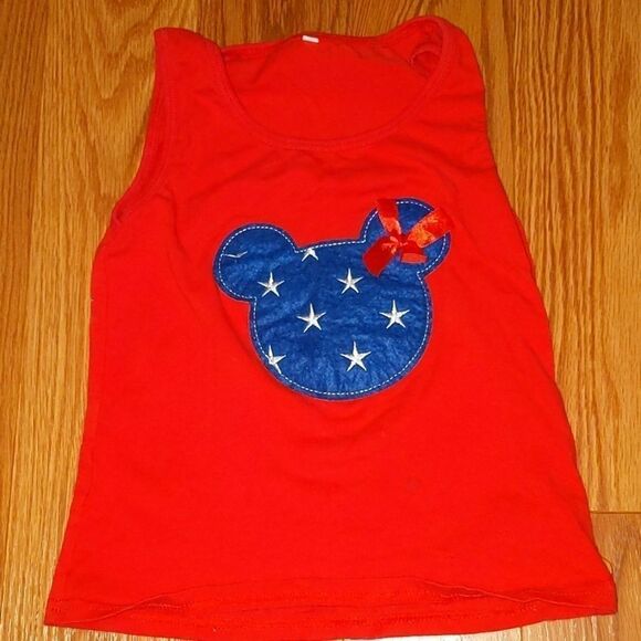 Minnie Mouse red white blue skirt set Sz 4/5 - Picture 2 of 6